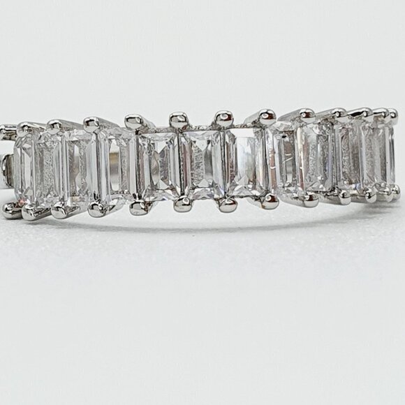 💥Engagement Radiant CZ Micro Pave Silver Plated Wedding Ring Set, UNVN12329 - Picture 8 of 10